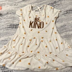 Self Esteem White and Brown Floral Kids Dress